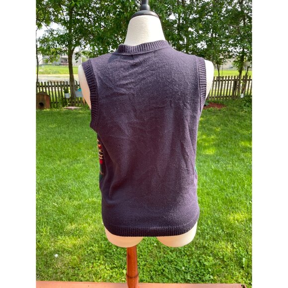 Vintage Alfred Dunner Sleeveless Knit Cardigan Vest Medium With Geometric Patter - Picture 4 of 7